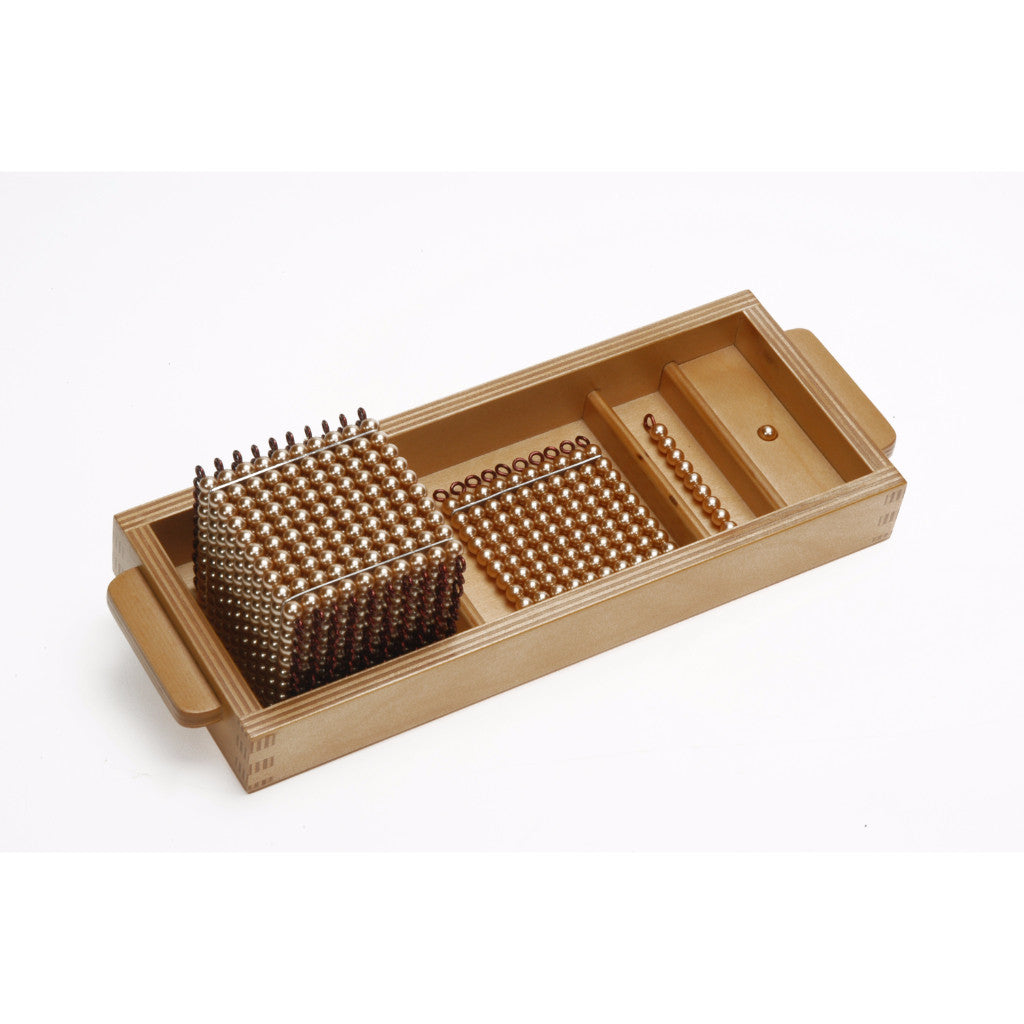 Alison's Montessori Materials, Imported, Mathematics, Premium Quality, Intro. to decimal quantity (cube, square, bar, unit) in a tray