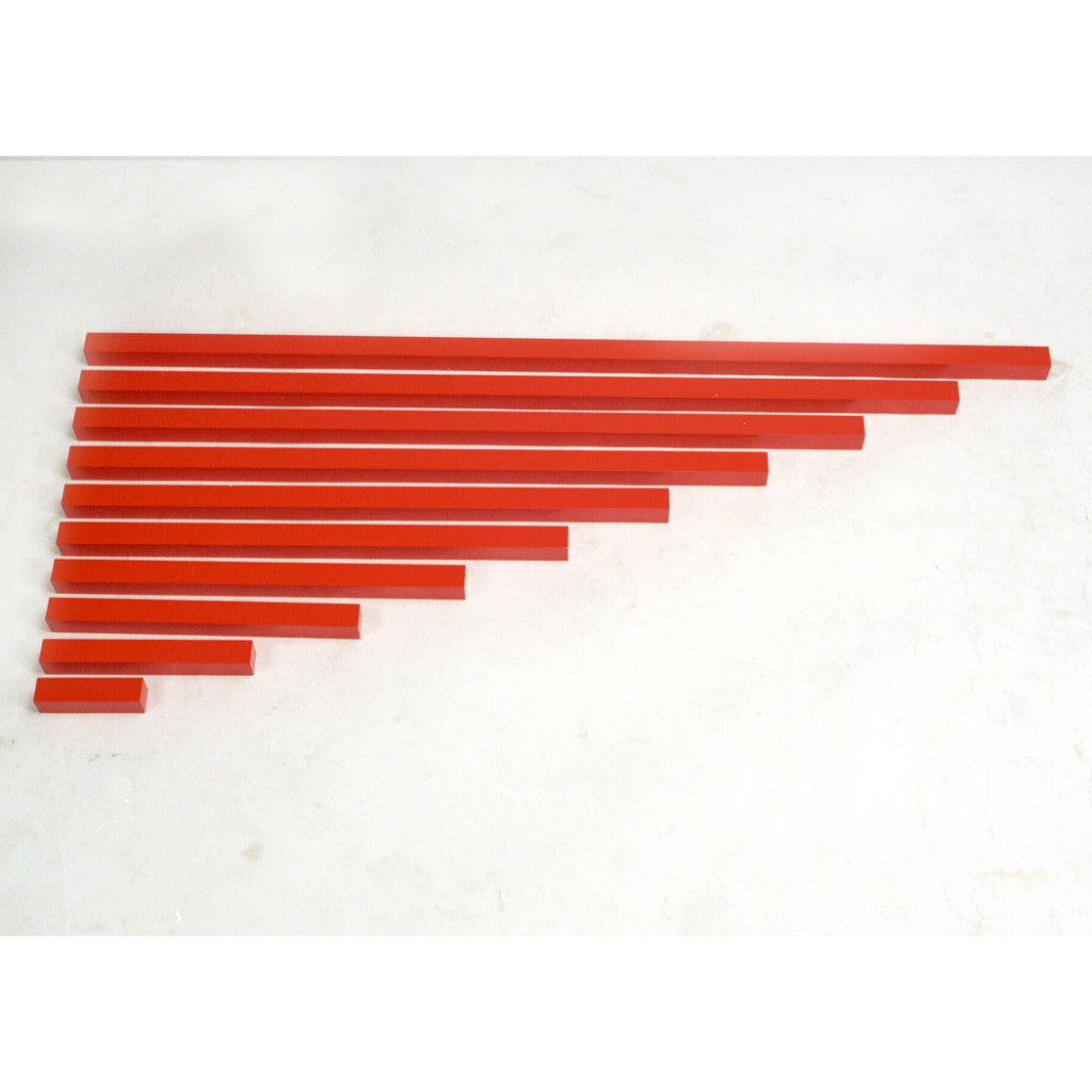 Alison's Montessori Materials, Imported, Sensorial, Premium Quality, Red Rods