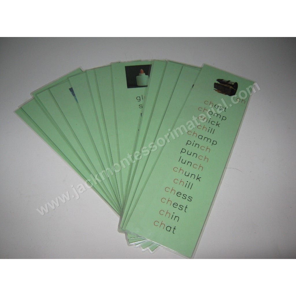 JACK Montessori Materials, Local, Language, Premium Quality, Green word lists (15)