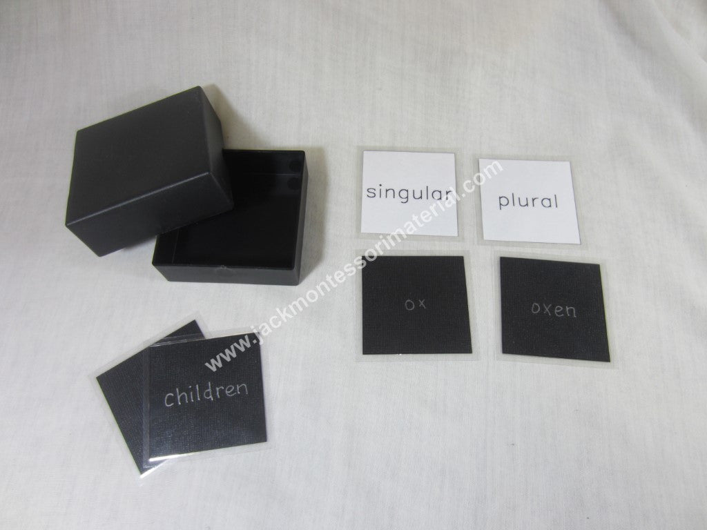 JACK Montessori Materials, Local, Language, Premium Quality, Singular and plural box 7 (word cards) (Includes 1 Plastic Box)