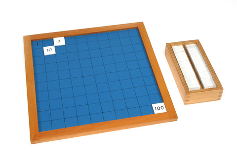 Alison's Montessori Materials, Imported, Mathematics, Premium Quality, 100 Board with wooden tiles 1-100 in a box