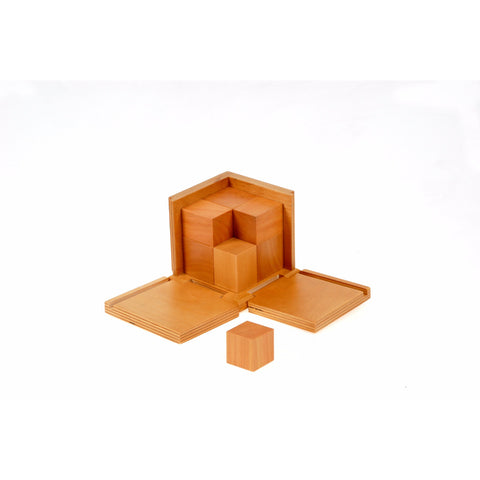 Alison's Montessori Materials, Imported, Mathematics, Premium Quality, Binomial Cube -   Natural Finish