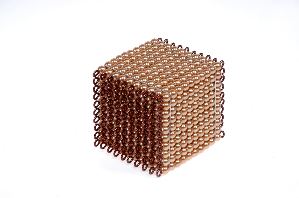 Alison's Montessori Materials, Imported, Mathematics, Premium Quality, Golden Bead Cube of 1000