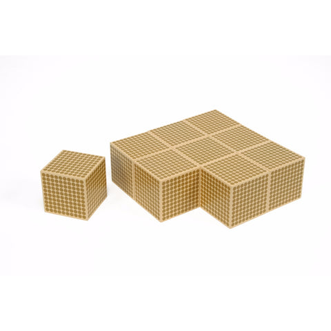 Alison's Montessori Materials, Imported, Mathematics, Premium Quality, Nine Wooden cubes
