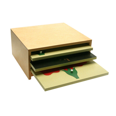 Alison's Montessori Materials, Imported, Botany, Premium Quality, Puzzle cabinet for 3 small puzzles