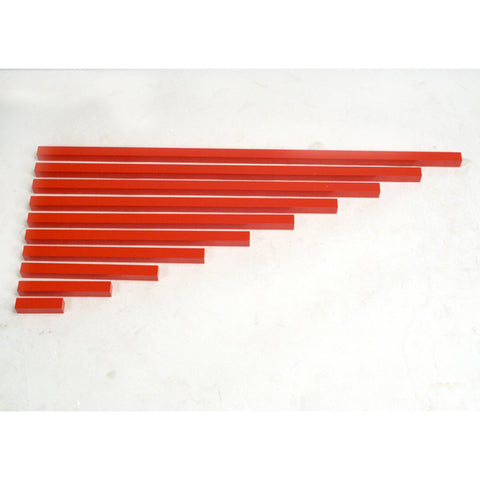 Alison's Montessori Materials, Imported, Sensorial, Premium Quality, Red Rods