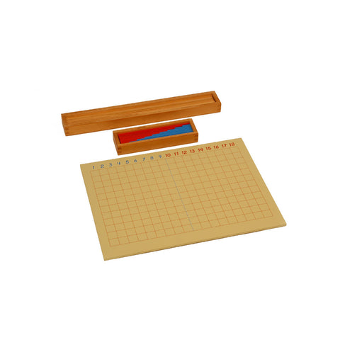 Alison's Montessori Materials, Imported, Mathematics, Premium Quality, Subtraction Strip Board and box containing strips : 1 set