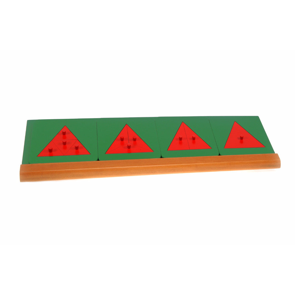 Alison's Montessori Materials, Imported, Mathematics, Premium Quality, Wooden Triangles - 4 triangles on 1 stand
