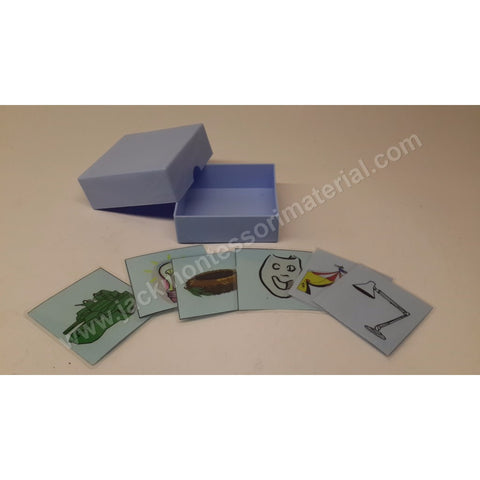 JACK Montessori Materials, Local, Language, Premium Quality, Blue box 2 (pictures) (Includes 1 Plastic Box)