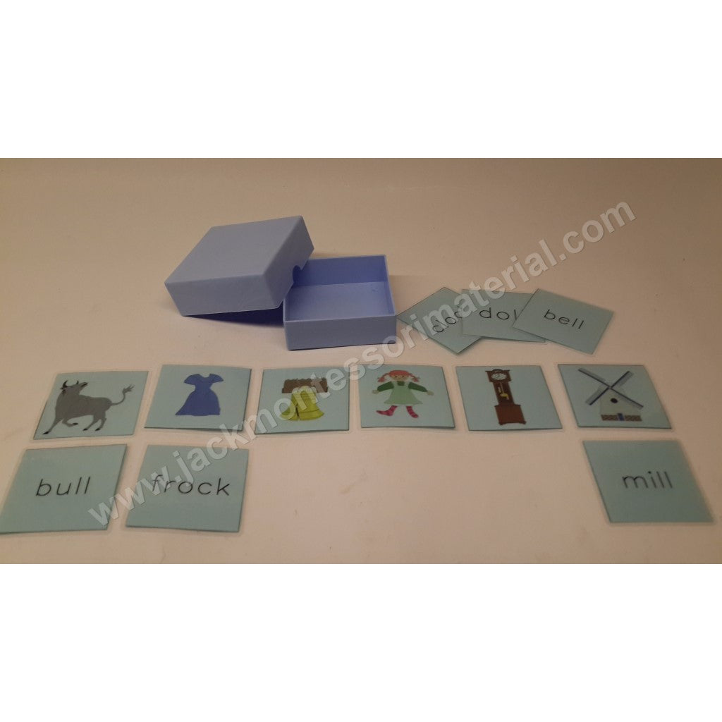 JACK Montessori Materials, Local, Language, Premium Quality, Blue box 4 (pictures and word cards) (Includes 1 Plastic Box)