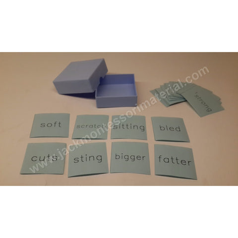 JACK Montessori Materials, Local, Language, Premium Quality, Blue box 5 (mystery words) (Includes 1 Plastic Box)