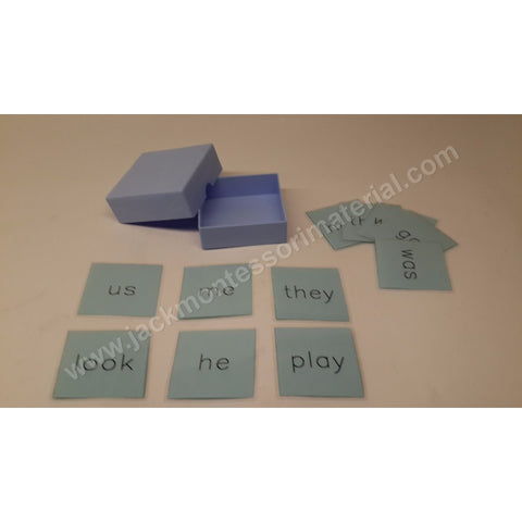 JACK Montessori Materials, Local, Language, Premium Quality, Blue box 6 (sight words) (Includes 1 Plastic Box)