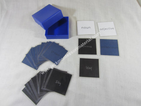 JACK Montessori Materials, Local, Language, Premium Quality, Adjective and noun game - early grammar (word cards) (Includes 1 Plastic Box)