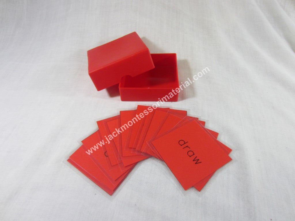 JACK Montessori Materials, Local, Language, Premium Quality, Verb box 3 (word cards) (Includes 1 Plastic Box)
