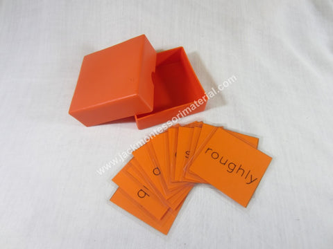 JACK Montessori Materials, Local, Language, Premium Quality, Adverb box (word cards) (Includes 1 Plastic Box)